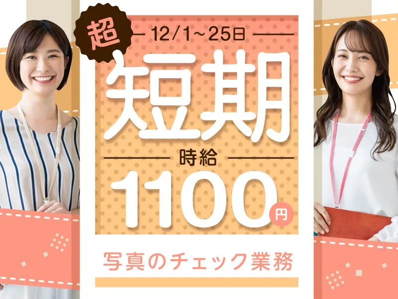 (短期12/25まで・未経験可)ポスターやのぼり・外観写真などのチェック業務の画像