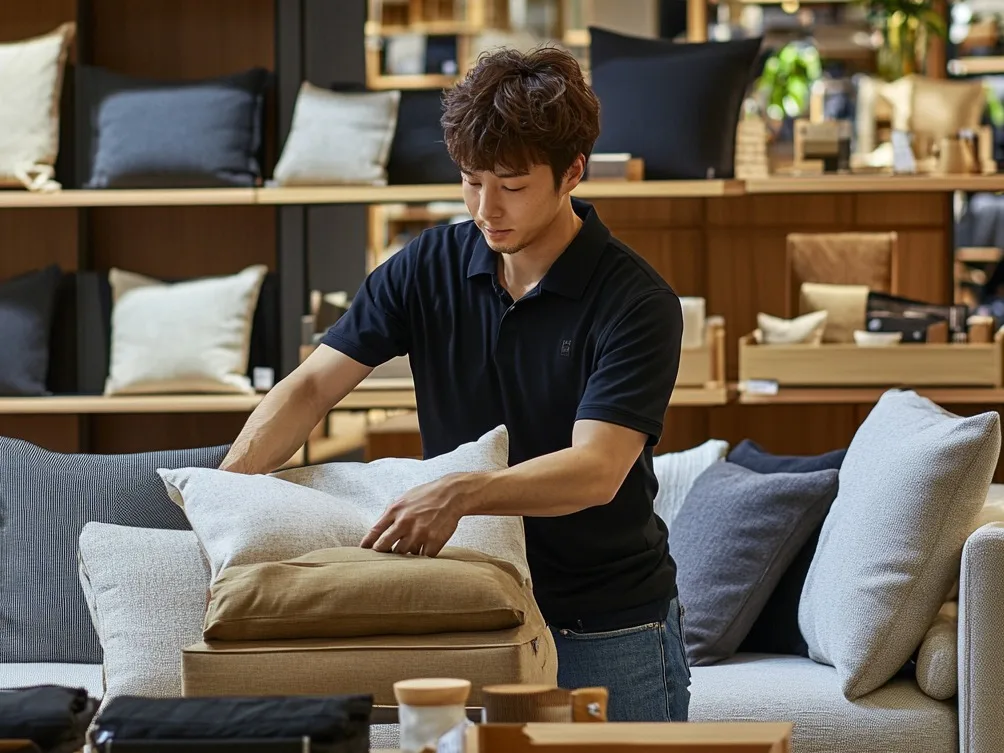 店内作業スタッフ【搬入された家具を組み立てて売り場に展示する業務など】の画像