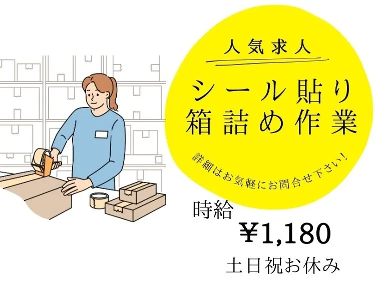 ラベル貼りと箱詰め の画像