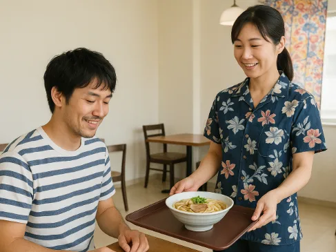 ホールスタッフ【配膳や簡単な盛付および片付けなど】の画像
