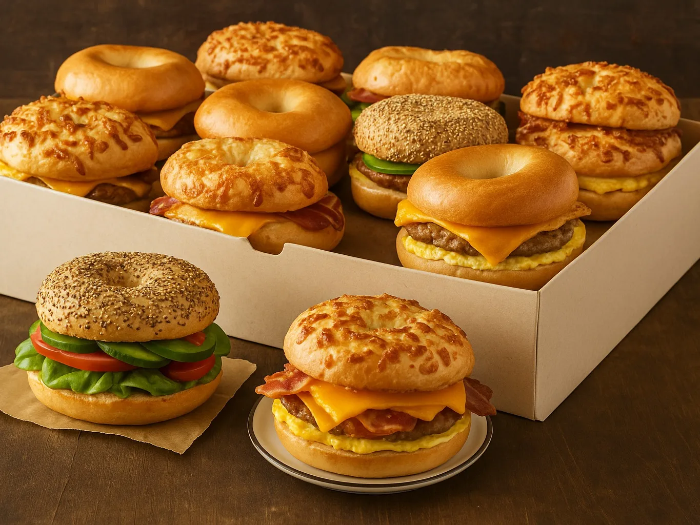 キャンプフォスター内ベーグルショップでの販売スタッフの画像