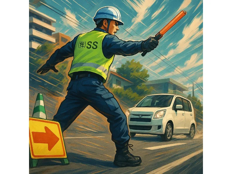 交通誘導警備員【工事現場にて歩行者や車等が安全に通行出来るよう交通誘導業務】の画像